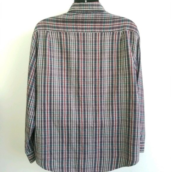 Vintage Wool Blend Men's David Taylor Plaid Flannel Shirt Long Sleeve XL - Picture 3 of 9
